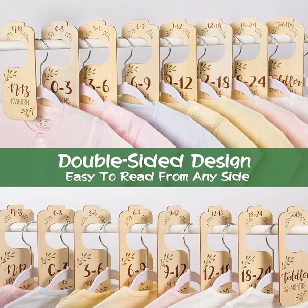 Natural Wooden Baby Closet Dividers - Picture 2 of 3